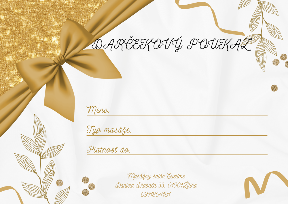 Darčekový poukaz 60 min. klasická masáž