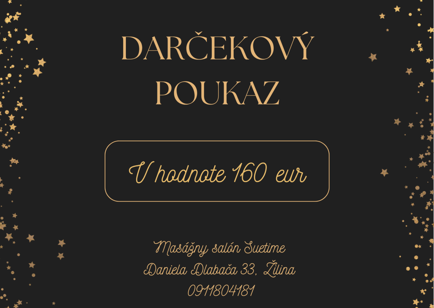 Darčekový poukaz v hodnote 160 eur