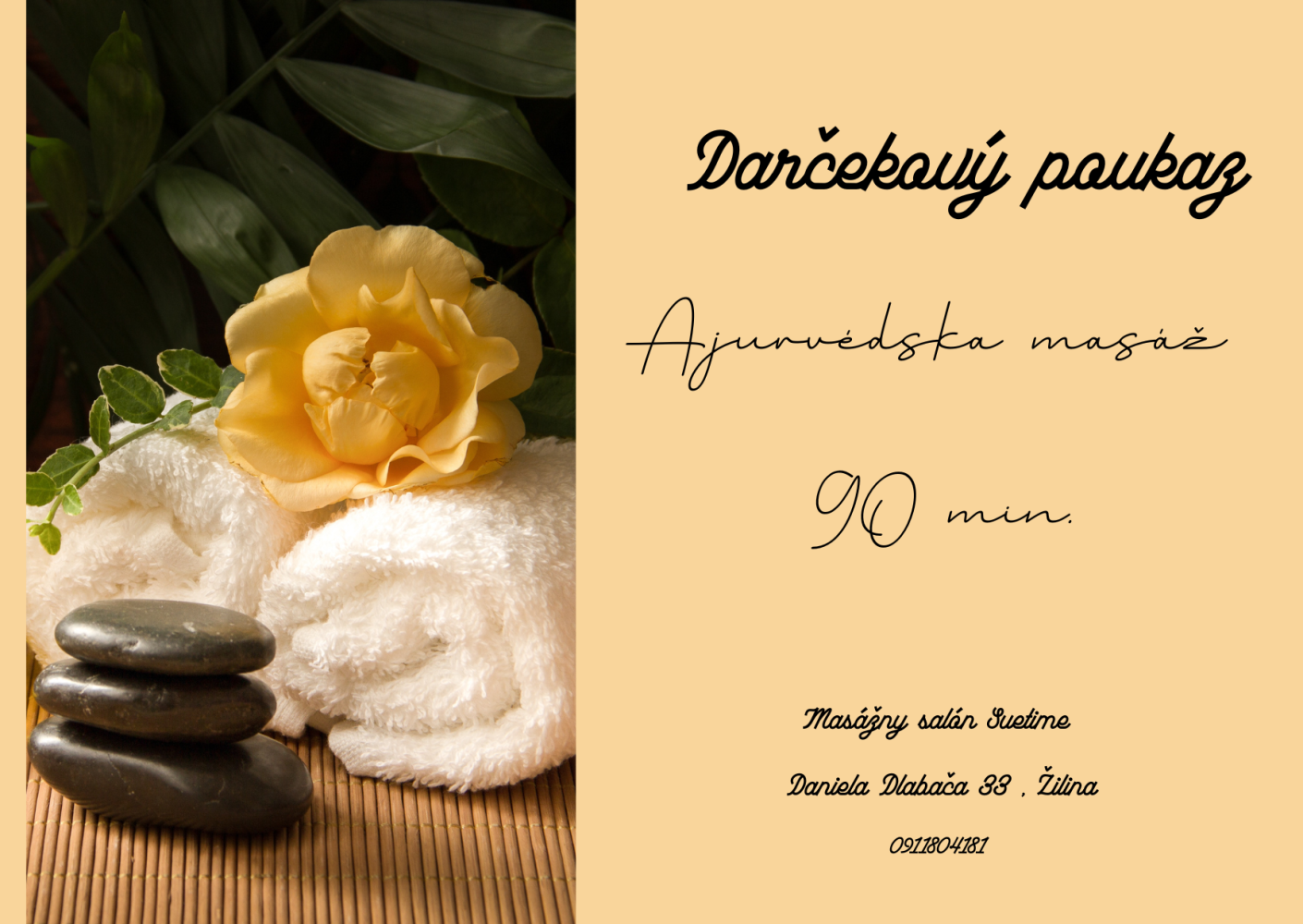 Darčekový poukaz Ajurvédska masáž 90. min.