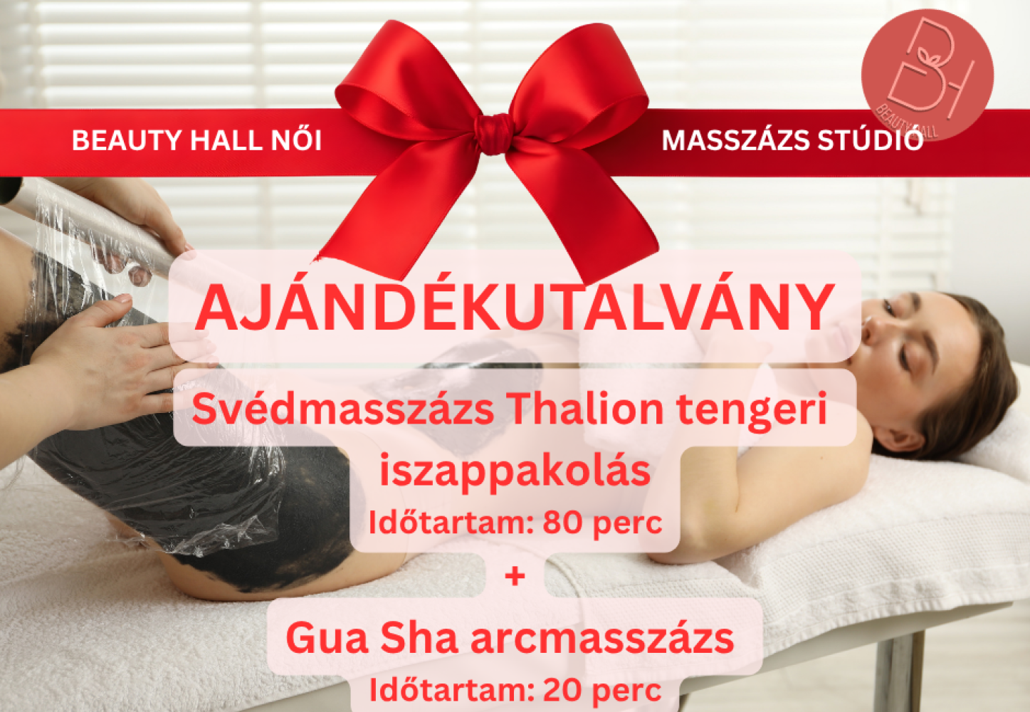 Svédmasszázs Thalion tengeri iszappakolás (80 perc)   + Gua Sha arcmasszázs (20 perc)  