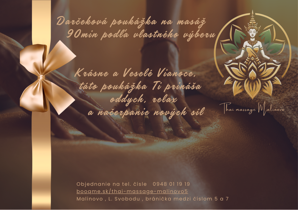 90min - masáž podľa vlastného výberu - vianoce