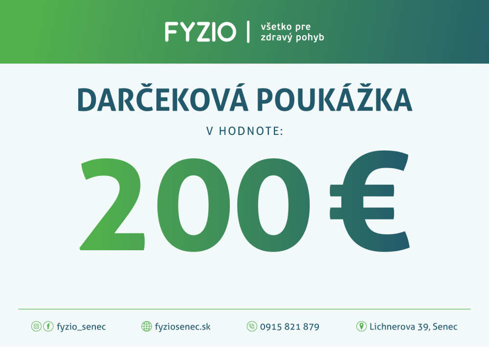 Darčeková poukážka 200 € / platnosť 6 mesiacov