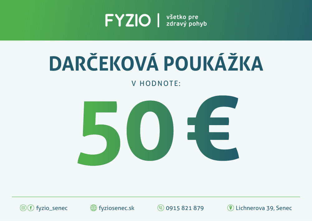 Darčeková poukážka 50 € / platnosť 6 mesiacov