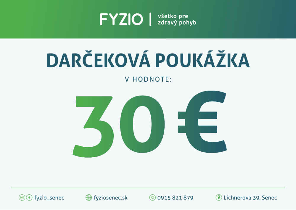 Darčeková poukážka 30 € / platnosť 6 mesiacov