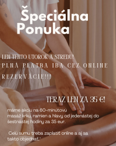 Špeciálna Ponuka *Masáž krku, šije a ramien 60 min